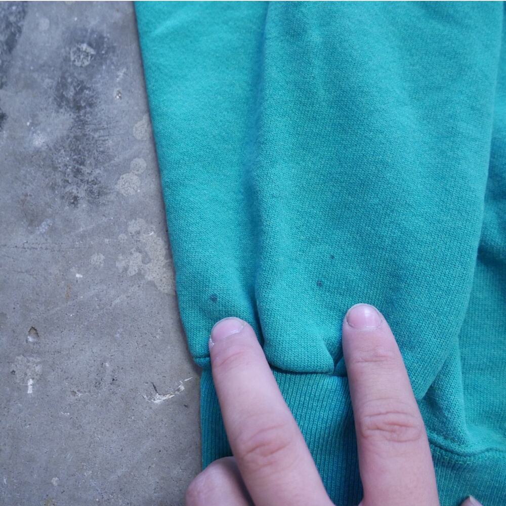 Vintage 90s Hanes Paris Sport Club Teal Crewneck Made In USA Womens Size XL - Picture 7 of 8